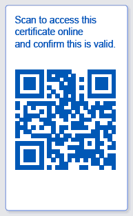 Example QR Code on a Universal Certificate