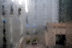 Water condensation on a window